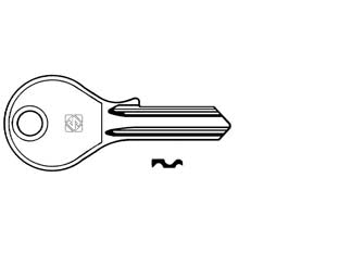 Chiavi per cilindri caf 4 spine piccole caf1 - CAF1 DX - in ottone nichelato, utilizzo principale: per cilindri per mobili