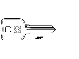 Chiavi per cilindri burg 6 spine grandi bur38 - BUR38 DX - in acciaio nichelato, utilizzo principale: per cilindri per mobili