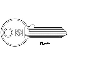 Chiavi per cilindri cisa 5 spine grandi cs13 - CS13 DX - in ottone nichelato, profilo dorsato