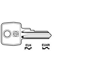 Chiavi per cilindri euro locks 4 spine piccole - EU4R SX - in acciaio nichelato
