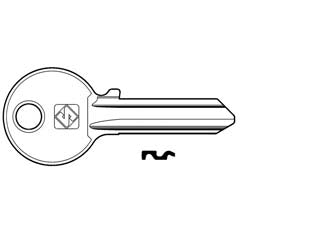 Chiavi per cilindri iseo 5 spine grandi ie6 in acc. nich. - IE6 DX - in acciaio nichelato, profilo dorsato
