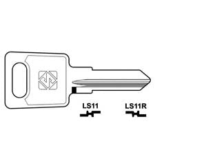 Chiavi per cilindri las 6 spine piccole - LS11 DX - in acciaio nichelato, utilizzo principale: per cilindri per mobili