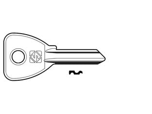 Chiavi per cilindri omec 5 spine piccole oc074 in acc. nich. - OC074 DX - in acciaio nichelato, profilo dorsato