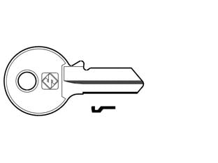 Chiavi per cilindri viro 4 spine grandi vi082 in acc. nich. - VI082 DX - in acciaio nichelato, profilo dorsato