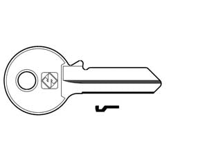 Chiavi per cilindri viro 5 spine grandi vi080 in acc. nich. - VI080 DX - in acciaio nichelato, profilo dorsato