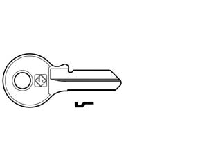 Chiavi per cilindri viro 4 spine piccole vi084 in acc. nich. - VI084 DX - in acciaio nichelato, profilo dorsato, utilizzo principale: per lucchetti e cilindri per mobili