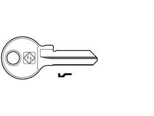Chiavi per cilindri viro 5 spine piccole vi086 in acc. nich. - VI086 DX - in acciaio nichelato, profilo dorsato, utilizzo principale: per lucchetti e cilindri per mobili