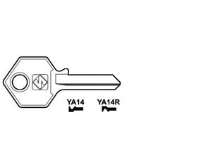 Chiavi per cilindri yale 4 spine piccole - YA14 SX - in ottone nichelato, utilizzo principale: per lucchetti