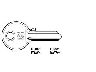 Chiavi per cilindri universal 4 spine piccole in acc. nich. - UL060 DX - in acciaio nichelato