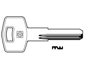 Chiavi punzonate per cilindri fiam 6 spine fi4r - FI4R - in ottone nichelato, profilo dorsato, per cilindri di sicurezza