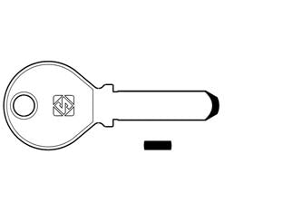 Chiavi punzonate per cilindri keso 15 spine ke3 - KE3 - in ottone nichelato, profilo dorsato, per cilindri di sicurezza
