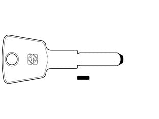 Chiavi punzonate per cilindri keso 15 spine ke13 - KE13 - in alpacca, profilo dorsato, per cilindri di sicurezza