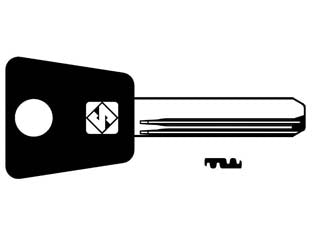 Chiavi punzonate per cilindri mul-t-lock mtk13rap - MTK13RAP - in ottone nichelato, profilo dorsato, testa in plastica, per cilindri di sicurezza