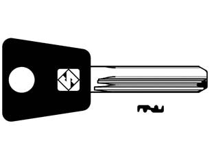 Chiavi punzonate per cilindri mul-t-lock mtk15rap - MTK15RAP - in ottone nichelato, profilo dorsato, testa in plastica, per cilindri di sicurezza