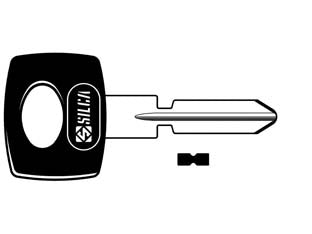 Chiavi auto mercedes hu39p - HU39P - in ottone nichelato, testa in plastica nera