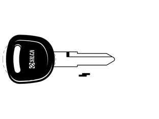 Chiavi auto kymco kym1p - KYM1P - in acciaio nichelato, testa in plastica nera
