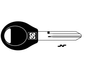 Chiavi auto nissan nsn14cp - NSN14CP - in acciaio nichelato, testa in plastica nera