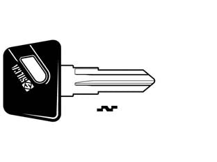 Chiavi auto yamaha malaguti mbk yh34p - YH34P - in acciaio nichelato, testa in plastica nera