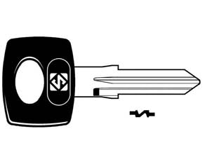 Chiavi auto mercedes smart ym23p - YM23P - in acciaio nichelato, testa in plastica nera
