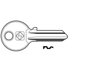 Chiavi per cilindri cisa 4 spine grandi cs204 in acc. nich. - CS204 DX - in acciaio nichelato, profilo dorsato, utilizzo principale: per lucchetti