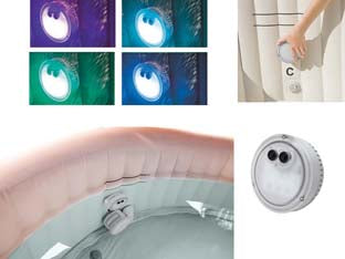 Luce a led multicolor per bubble spa - peso kg.0,43 (28503) - 5 luci a LED da 1W di colore bianco, verde, azzurro, blu e viola, due modalità di utilizzo: luce singola o cambio colore, sp...