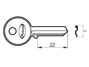 Chiave grezza k2740 r1 - in ottone nichelato, per lucchetti 2740-2780-2780S-2740M-2780M-2850-2860-2870