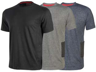 T-shirt road manica corta - tg.L - deep blue - 100% cotone - T-Shirt Slim-Fit con collo e bordo manica a costine elasticizzate, fettuccia para-sudore rossa, dotata di tasca porta cellula...