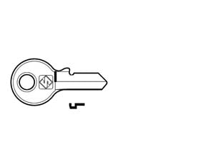 Chiavi per cilindri viro 3 spine piccole vi088 in acc. nich. - VI088 DX - in acciaio nichelato, utilizzo principale: per lucchetti da mm.20