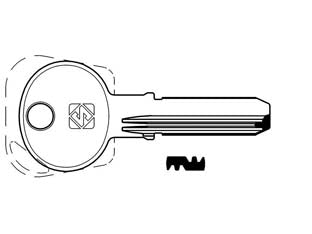 Chiavi punzonate per cilindri standers - leroy merlin 6 spine std1r - STD1R - in ottone nichelato, profilo dorsato, per cilindri di sicurezza