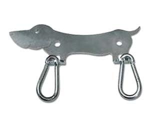 Charly area di sosta per cani - piastra in acciaio zincato, a forma di cagnolino da fissare all'esterno di attività commerciali per 'parcheggiare' i cani, mo...