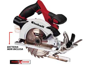 Sega circolare a batteria lama Ø mm.165 18v (te-cs 18/165 li) - 18v di potenza, velocità di rotazione 4.200 g/min., lama ø mm.165x20 18 denti, profondità di taglio a 45° mm.35, profondità...