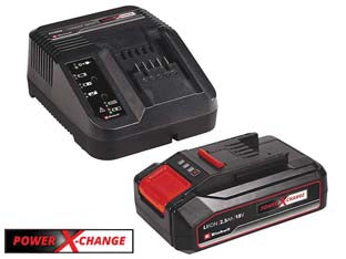 Kit energy caricabatteria x-change + 1 batteria 18v 2,5ah - 1 batteria 2,5Ah Li-Ion 18V, tempo di ricarica 50 minuti, 720w di max potenza, tensione caricatore 220v / 50Hz, utilizzo un...