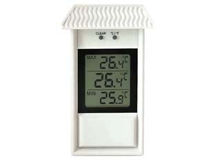 Termometro plastica min/max digitale - bianco - mm.150x80 - plastica resistente, scala -25°C/+70°C, uso interno ed esterno, impermeabile, display digitale, alimentazione 1 batteria mini...