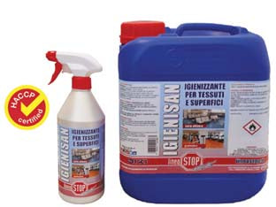 Igienisan detergente igienizzante pronto alluso - ml.750 in flacone spray - prodotto inodore incolore conforme alle norme di igiene HACCP Regolamento CE 852/04 CE 853/04, detergente igienizzante per te...