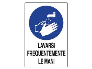 Cartello lavarsi frequentemente le mani - cm.20x30h. in plastica - Nessuna Descrizione per questo prodotto