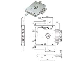 Serratura tripl. applicare cil. europeo con scrocco blind. heavy mm.73 - mm.73 DX (SER NE42 7 D) - serrature per porte blindate serie HEAVY con scrocco azionato da quadro maniglia e con entrata chiave, mezzogiro reversibile,...
