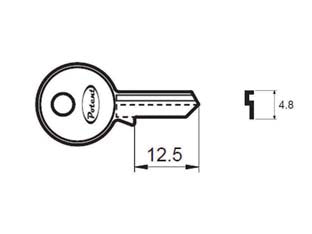 Chiave grezza k2715/20 r1 - in ottone nichelato, per lucchetti 2715-2720