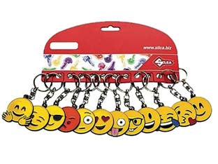 Portachiavi emoji pz.12 (avk7241) - in metallo