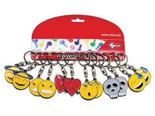 Portachiavi emoji pz.12 (avk7284) - in metallo