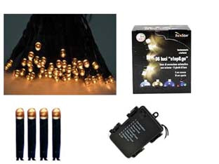 Luci 120 led bianco caldo a batteria per interno con gioco luci - mt.0,3 + 11,9 - cavo verde, con 8 giochi luce, timer giornaliero 6h ON, 18h OFF, alimentazione 3 batterie stilo AA 1,5v (batterie non incluse...