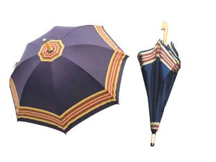 Ombrello pastore balzato manico dritto - misura 34 us - telo in cotone balzato, stecche in bambù