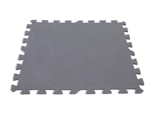 Tappeto di sottofondo componibile per piscine - cm.50x50x0,5 - peso kg.0,70 (29084) - In polietilene morbido con all'interno 8 pezzi che vanno a formare 1,9 metri quadrati, colore grigio