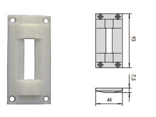 Contropiastra in nylon 06062 - mm.46x93 spessore mm.7,5 (06062) - adatta per serrature Cisa serie: 14010, 14020, 14350, 14450, 14510, 44110, 44115, 44140, 44145, 44150, 44155, 44160, 44210, 4...