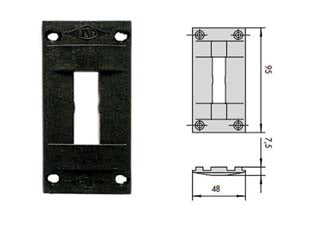 Contropiastra in nylon 06287 - mm.48x95, spessore mm.7,5 (06287) - adatta per serrature Cisa serie: 14011, 14012, 14017, 14020, 14350, 14450, 14510, 44110, 44115, 44140, 44145, 44150, 44155, 4...