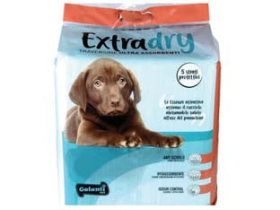 Traversine assorbenti per cani extradry pz.15 - cm.60x90 - fondo antiscivolo, assorbe i cattivi odori
