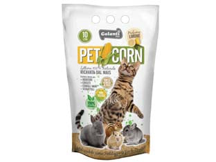 Lettiera petcorn ricavata dal mais - lt.10 - 100% naturale, non tossica, non si attacca al pelo, profumata al limone, perfetta anche per: roditori, criceti, conigli nani,...