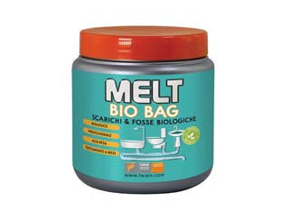 Melt bio bag per scarichi e fosse biologiche - gr.300 (6 bustine da gr.50) - trattamento completo per scarichi e fosse biologiche ad altissima concentrazione, previene i blocchi, elimina i cattivi odori...