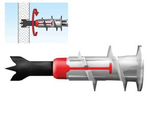 Tassello in nylon duoblade - pronto all’uso: la punta metallica è preinstallata e può essere applicato direttamente, punta autoforante e centrante consent...