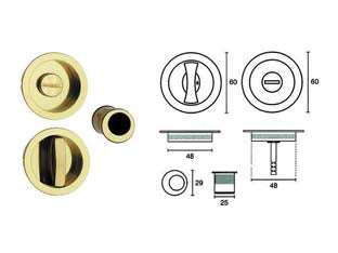 Kit per porte scorrevoli oro lucido - mm.50 frontale con incontro oro luc. (E0262S40) - senza serratura