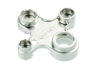 Chiave di servizio universale per montaggio aeratori - nichelata, universale per aeratori: M22 / M24 / M28 / M18, CACHE TT / TJ / JR / STD